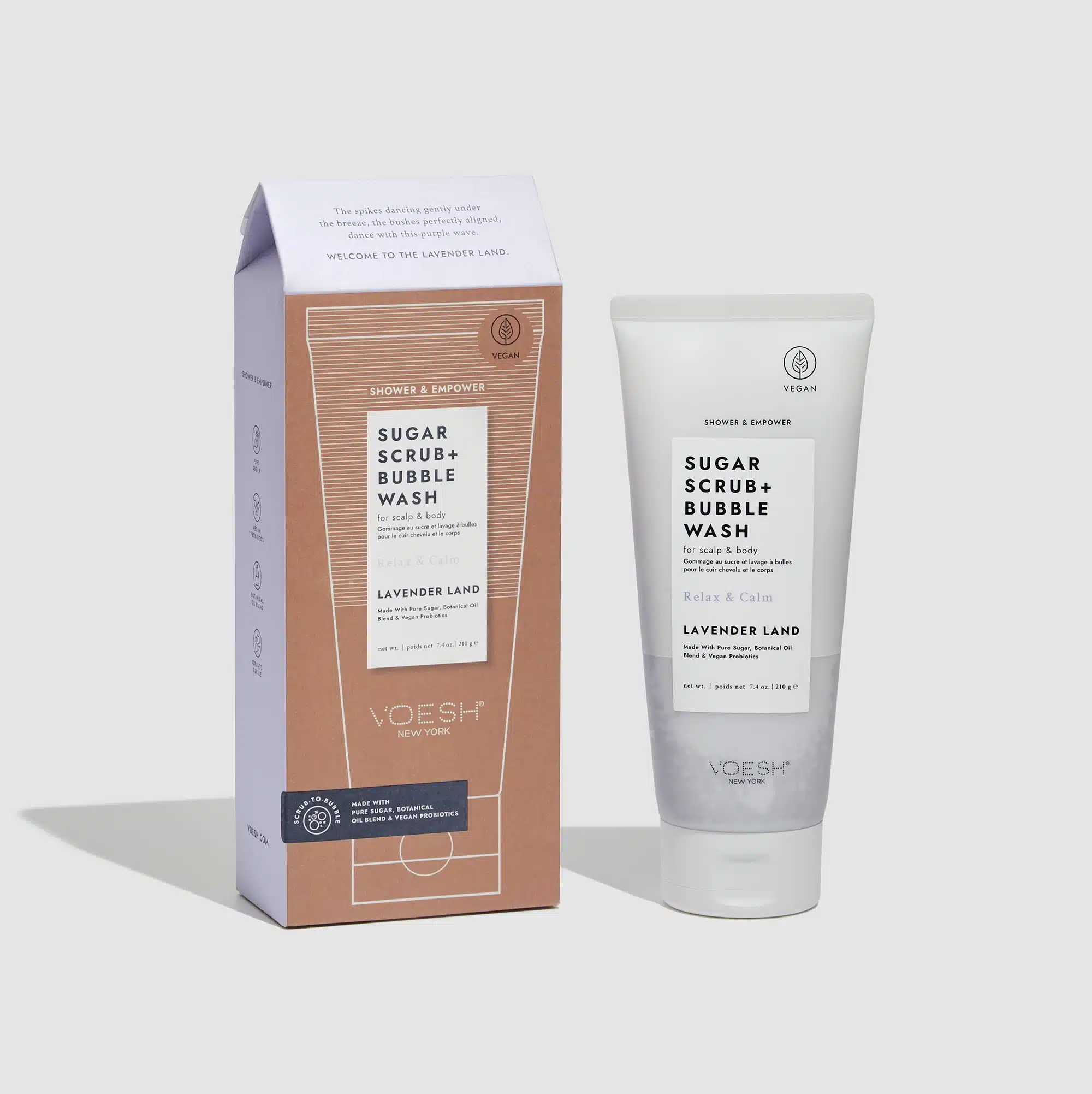 Scalp & body sugar scrub – Lavendel Land 210 g