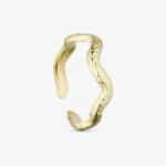 Rustic Wave Ring - 18 karat guldbelagt