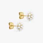 Small Pearl Earstud - 18 karat guldbelagt