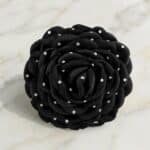 NAMISO - Hana Rose - hårklemme - Black w. white dots (12 cm)