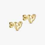 Bomby Heart Shine Studs - 18 karat guldbelagt
